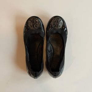 Women’s Tory Burch Flats, Black Patent Leather, 5.5